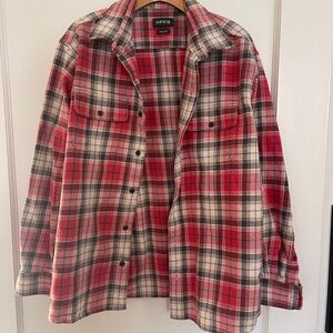 Orvis Red and Cream Plaid Button-Down Shirt